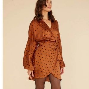 MInkpink wrap polka dot Milan dress NWT